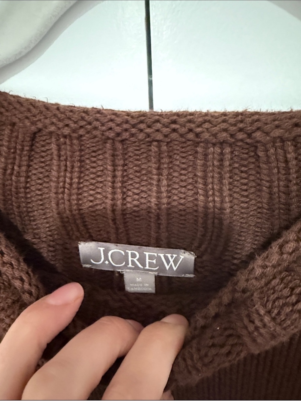 J.Crew 2025 Brown stripe roll neck cotton sweater medium - Picture 5 of 6